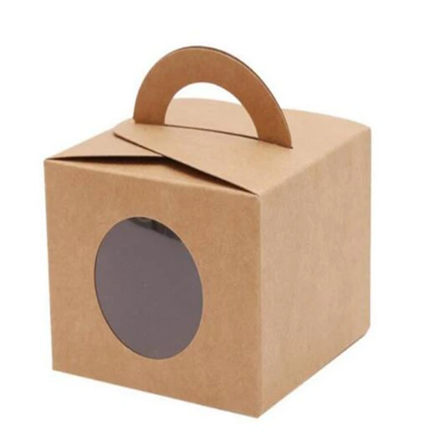 Food Grade Cardboard Container Paper Cake box with handle