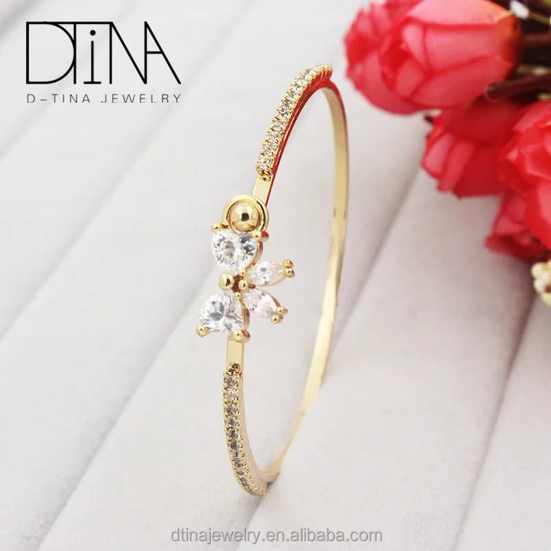 Indian fashion 18 k gold plated charm zircon bracelets wrist bracelet