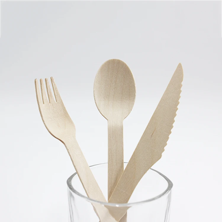 Biodegradable Bulk Wood Spoon/forks/knives Disposable Wooden Cutlery Set