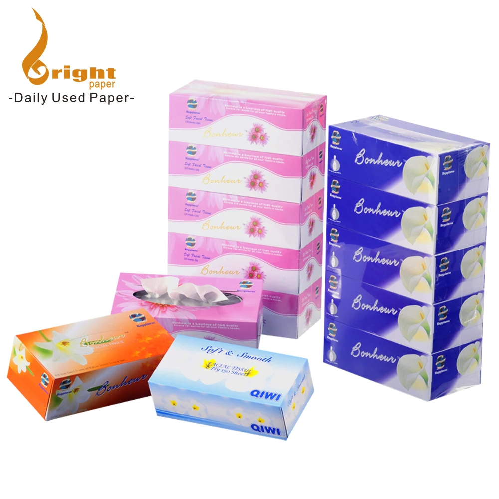 Custom Facial Tissue Pack 100% Virgin Wood Pulp Advertising Box Tissue