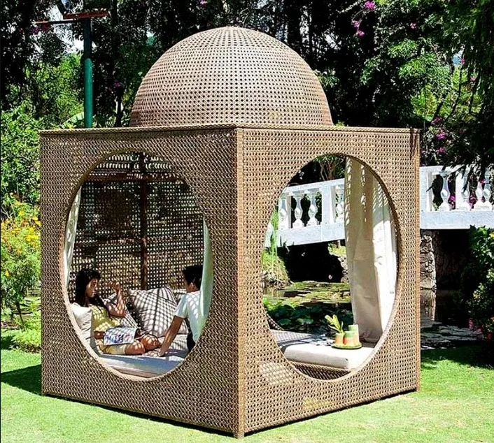 Latest designs wicker daybed outdoor furniture chaise lounge day bed