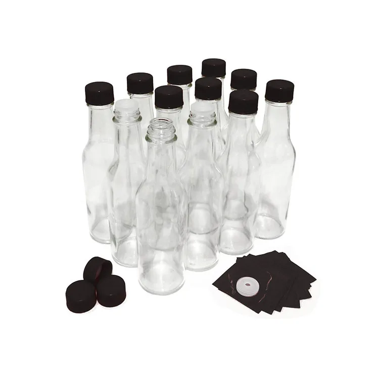 Wholesale 5oz Round Hot Sauce Glass Bottle for Chili Vinegar Packaging