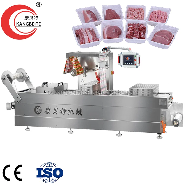KANGBEITE CE certified fully automatic Nitrogen Gas Flushing Packing Machine for fresh Meat fast food  frozen seafood