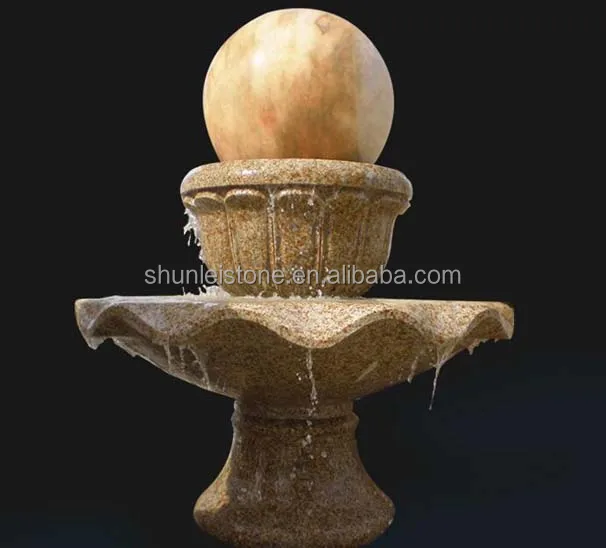 Натуральный мрамор камень мрамор фонтан воды на открытом воздухе
