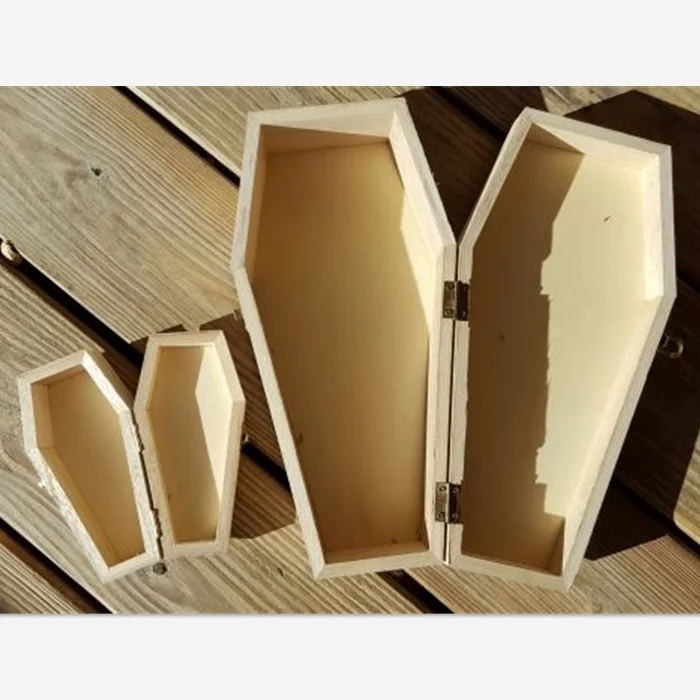 
Decorative Unfinished Wood Coffin box For Halloween Parties 