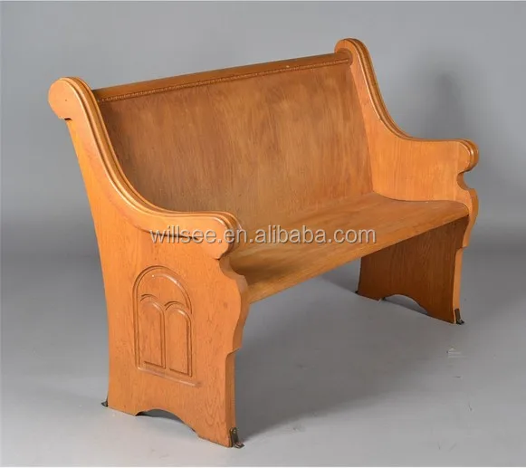 CH-B06-2, Carved LOGO Wooden Church Bench Pew Chairs