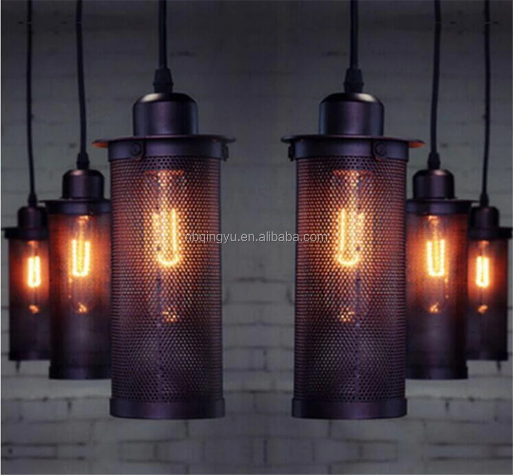 Metal Cage Light Shades Black wire Cage Light Bulb Tube Guard for Restaurant Cafe Lighting