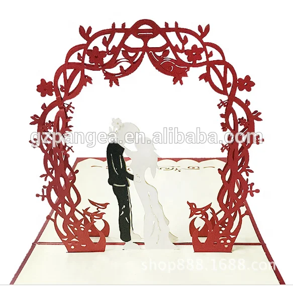 2019 diy  competitive price heart shape handmade customized wedding invitation card 3D  Greeting Card model