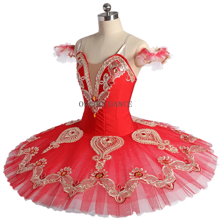 Professional Custom Size Girls Performance Wear Red Ballet Tutu Costume