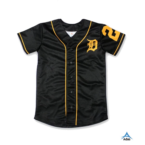 
Black baseball jersey with logo embroidery, good quality applique baseball jersey  (60683982507)
