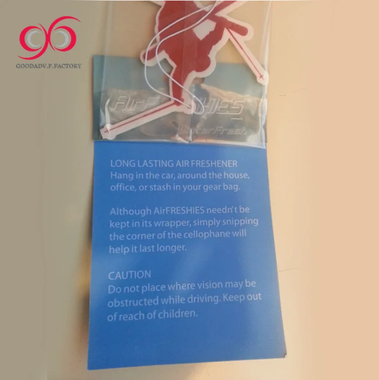 OEM manufacturer make funny hanging paper car vent clip air freshener organic unique scents
