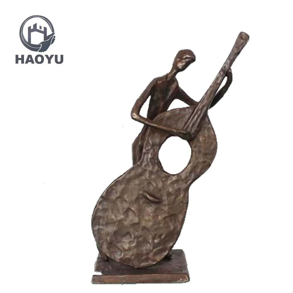 Hot sale Metal figurines cast iron musician sculpture for home decoration