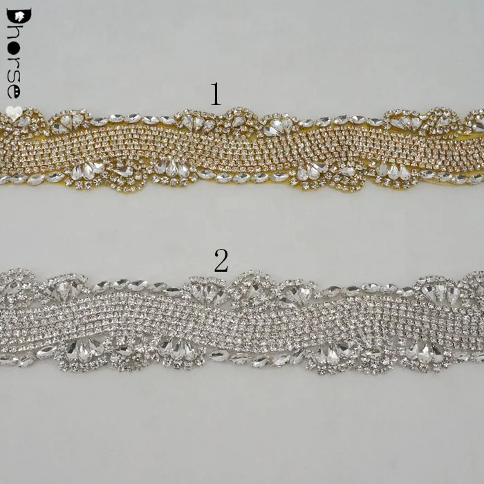 Factory Directly Hot Sell Wedding Dress Hot-Fix Rhinestone Applique