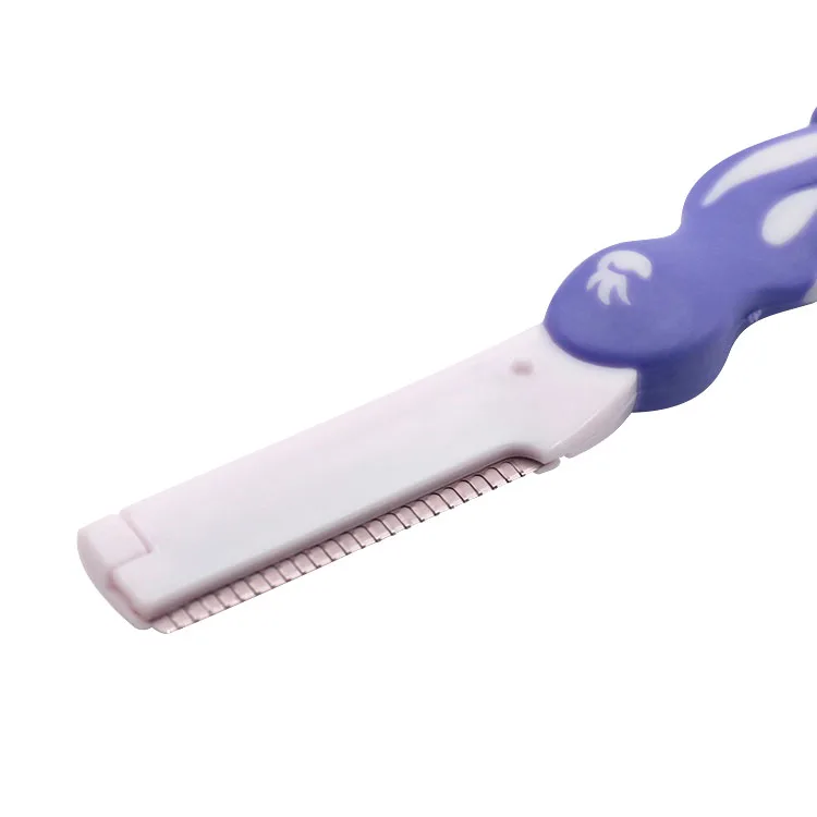 In stock portable eyebrow grooming blade cutter epilator facial shaver plastic personal beauty tool eyebrow blade