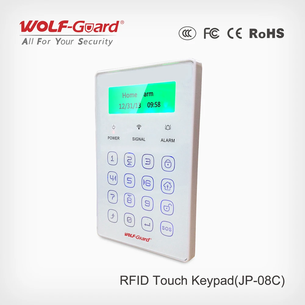 Wireless keypad with screen (RFID card) for Setting Alarm System JP-08C
