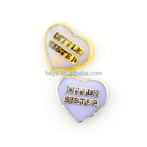 
Red Heart Floating Necklace Charm Zinc Alloy Living Memory Locket Pendant 