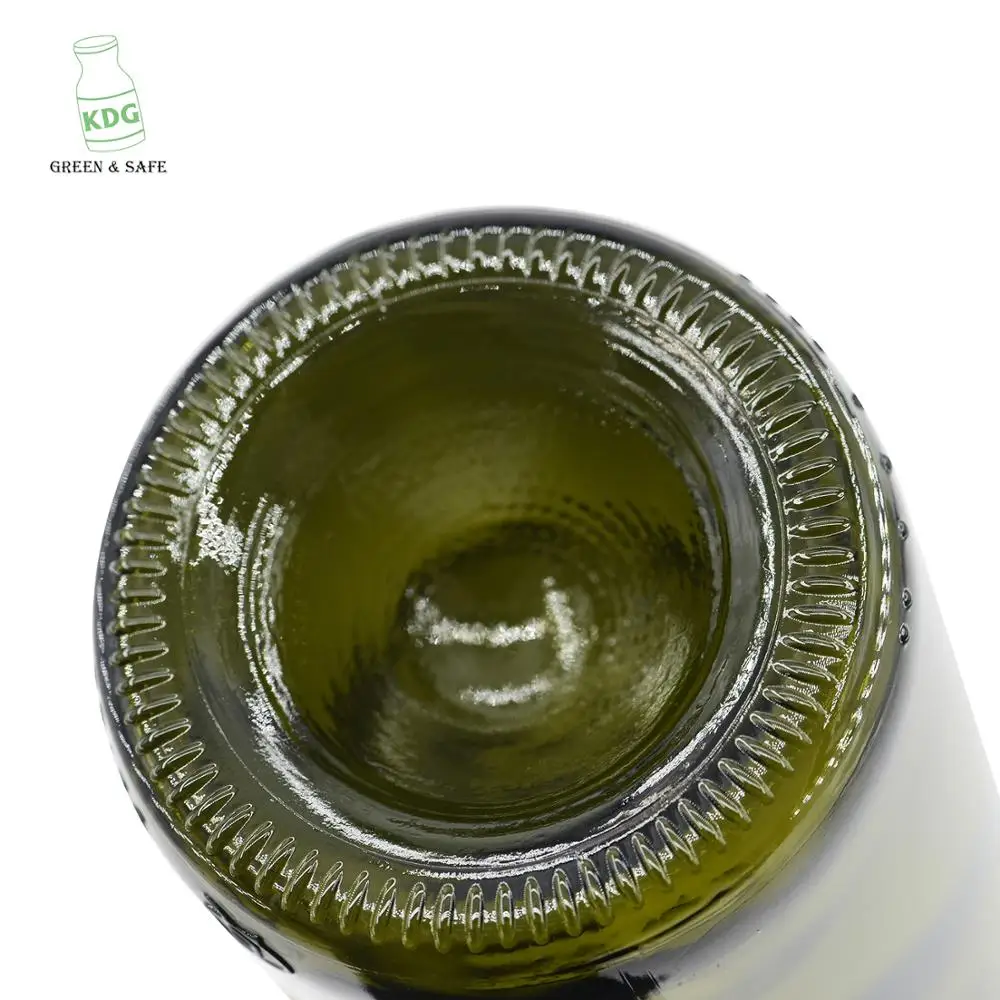 factory wholesale 750ml dark green wine glass bottle with screw top