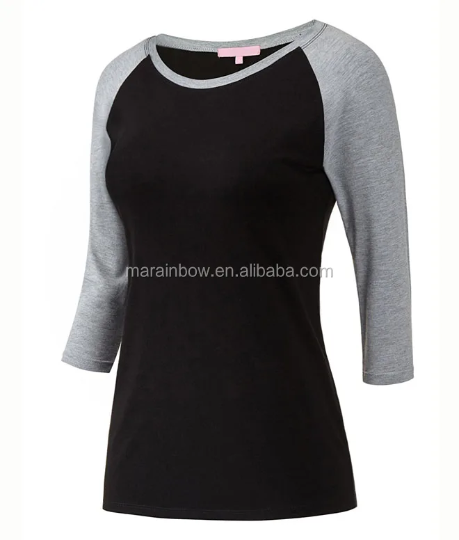Лидер продаж, Женская Повседневная футболка с рукавом 3/4, бейсбольная Футболка реглан, Джерси, футболка контрастных цветов