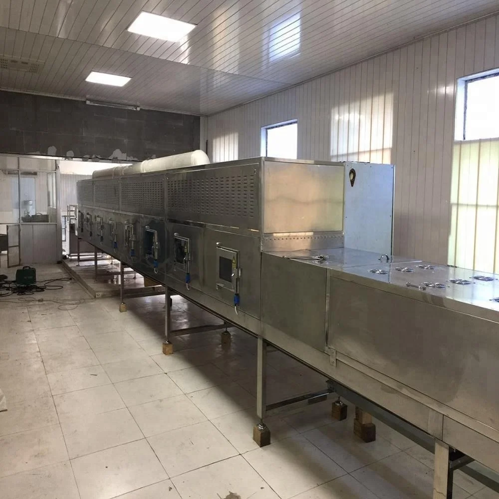 Continuous clay microwave dryer/industrial tunnel type microwave dryer