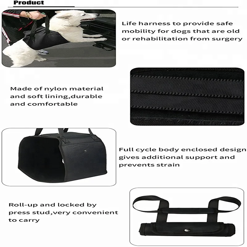 Reflective Pet Dog Lift Harness soft Padded Adjustable Medium Large Dog Support Harness For Old Injured Dogs With Handle