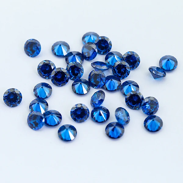 High quality Synthetic round cut Blue Sapphire price machine cut Sapphire Stone Price