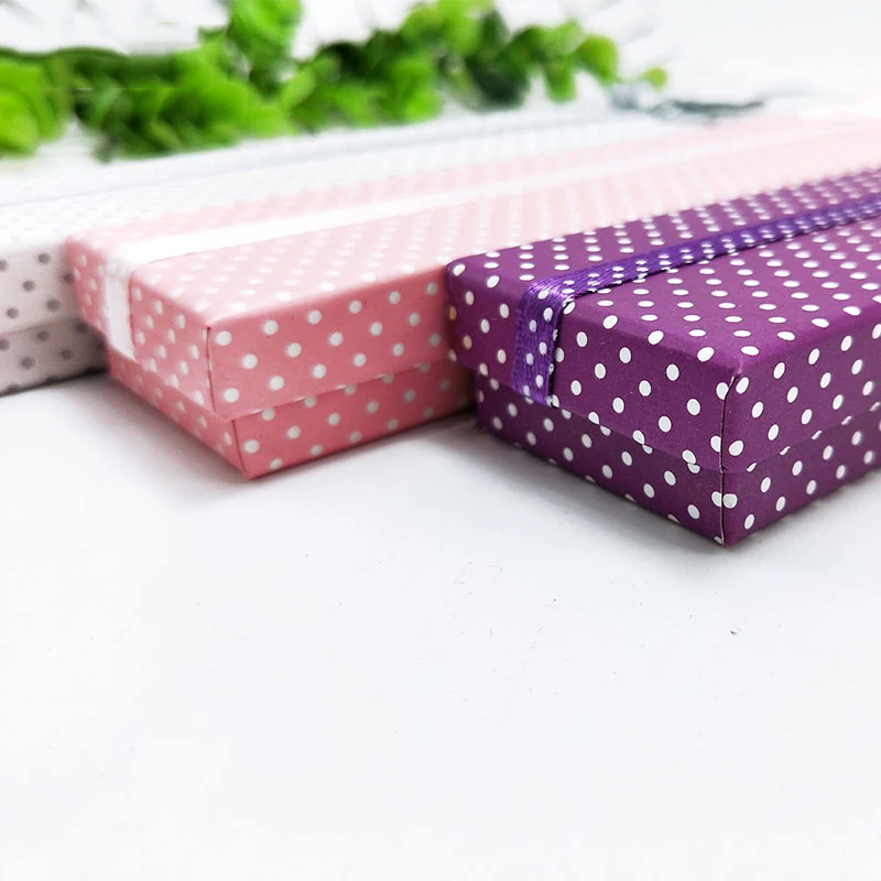 New arrival custom logo printed large black empty necklace box handmade colorful paper custom jewellery necklace box with bow