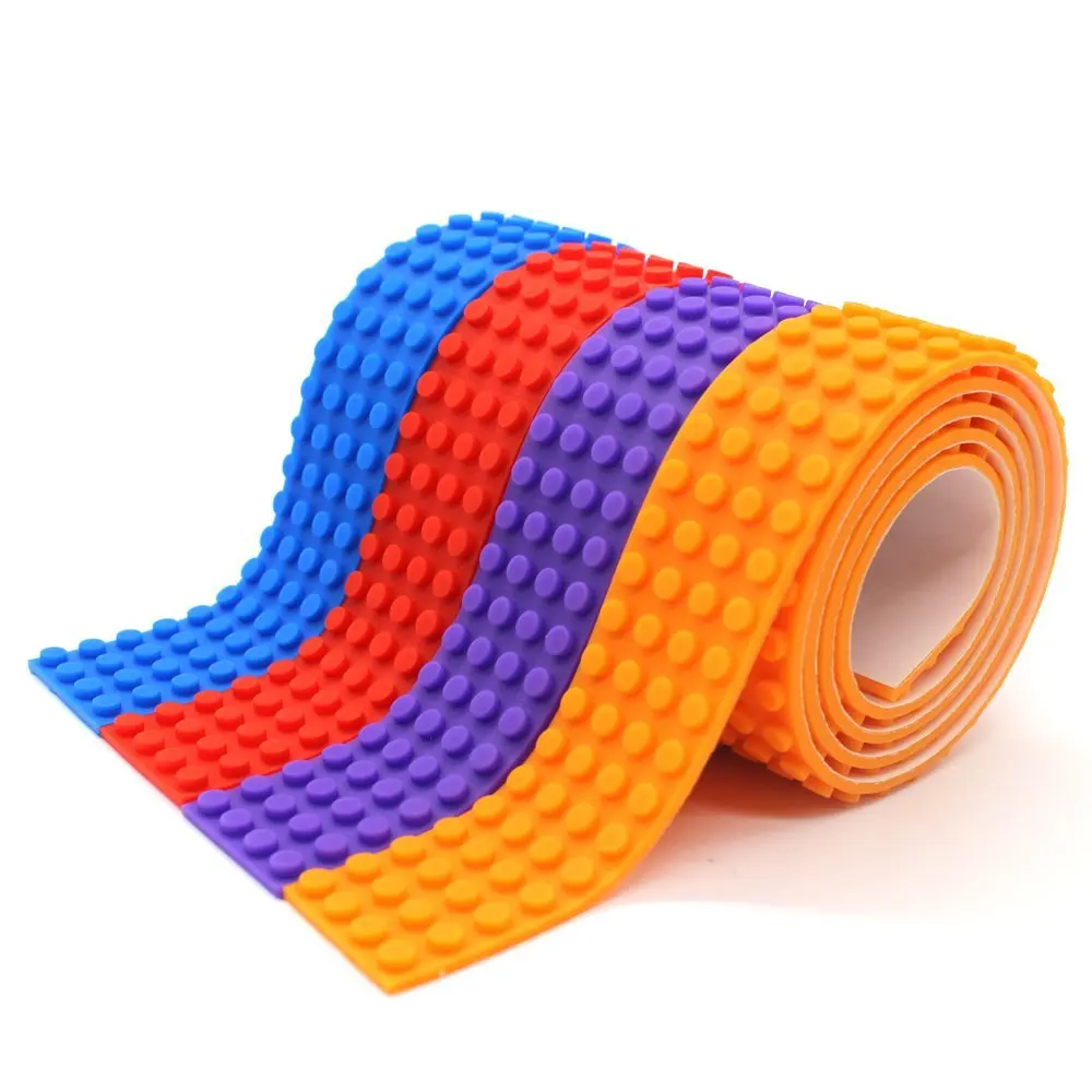 Silicone Soft Building Black Tape Silicon Brick Kids Toys Base Tape Self-adhesive
