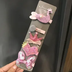 Hot Sale Children New Hair Clips Cute Crown Flowers Safety cute Barrettes BB hairpins Little Girls Gifts Kids Hair Accessories