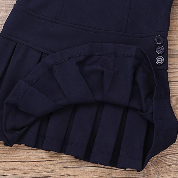 Wholesale High Quality School Uniform Skirts Girl Sleeveless Pleated Dress for Children for Girls Woven Summer Wear 50 Pcs