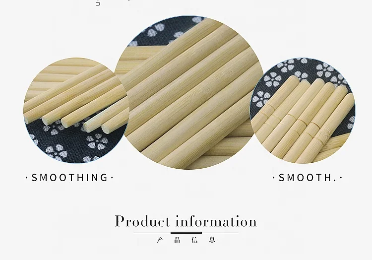 Disposable eco round bamboo chopsticks with OPP bag individual package