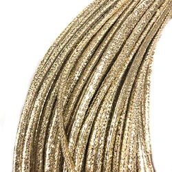 High Quality Fashion 3mm Stitched Cord Round Leather Stitched Golden Rope
