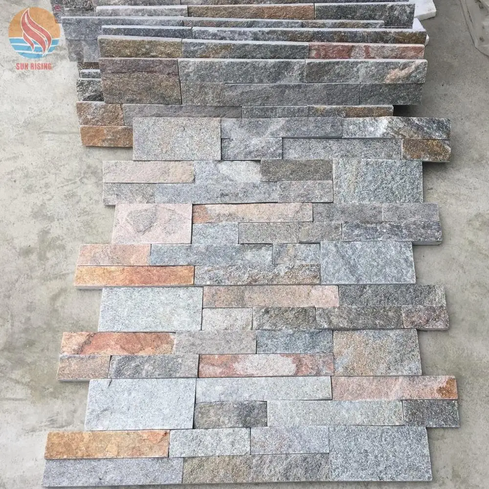 Прямая Заводская поставка каменная облицовочная плитка из кварцит для украшения стен