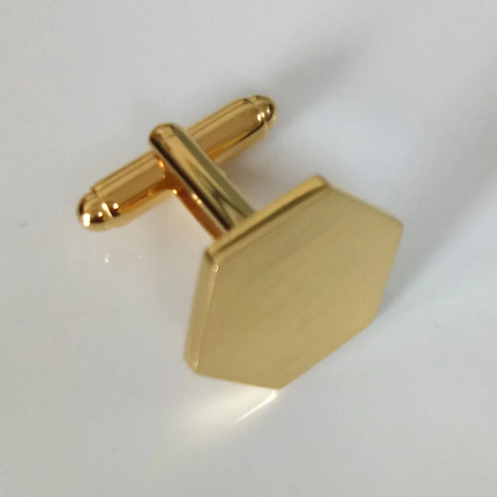 Custom made copper cufflink blanks 18k gold plating new cuff links set