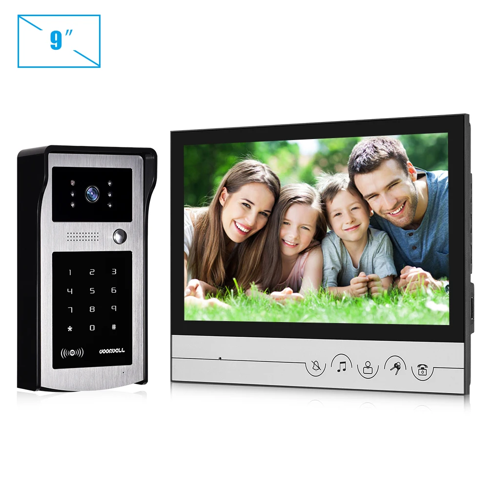 factory wholesale video doorbell camera 9 inch screen wired video door phone intercom system for villa