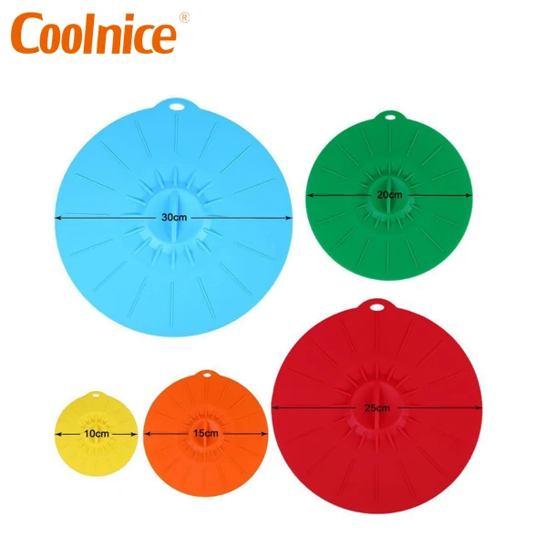 Силиконовый всасывания крышки чаша Пан кастрюля для готовки крышкой герметичное уплотнение крышка