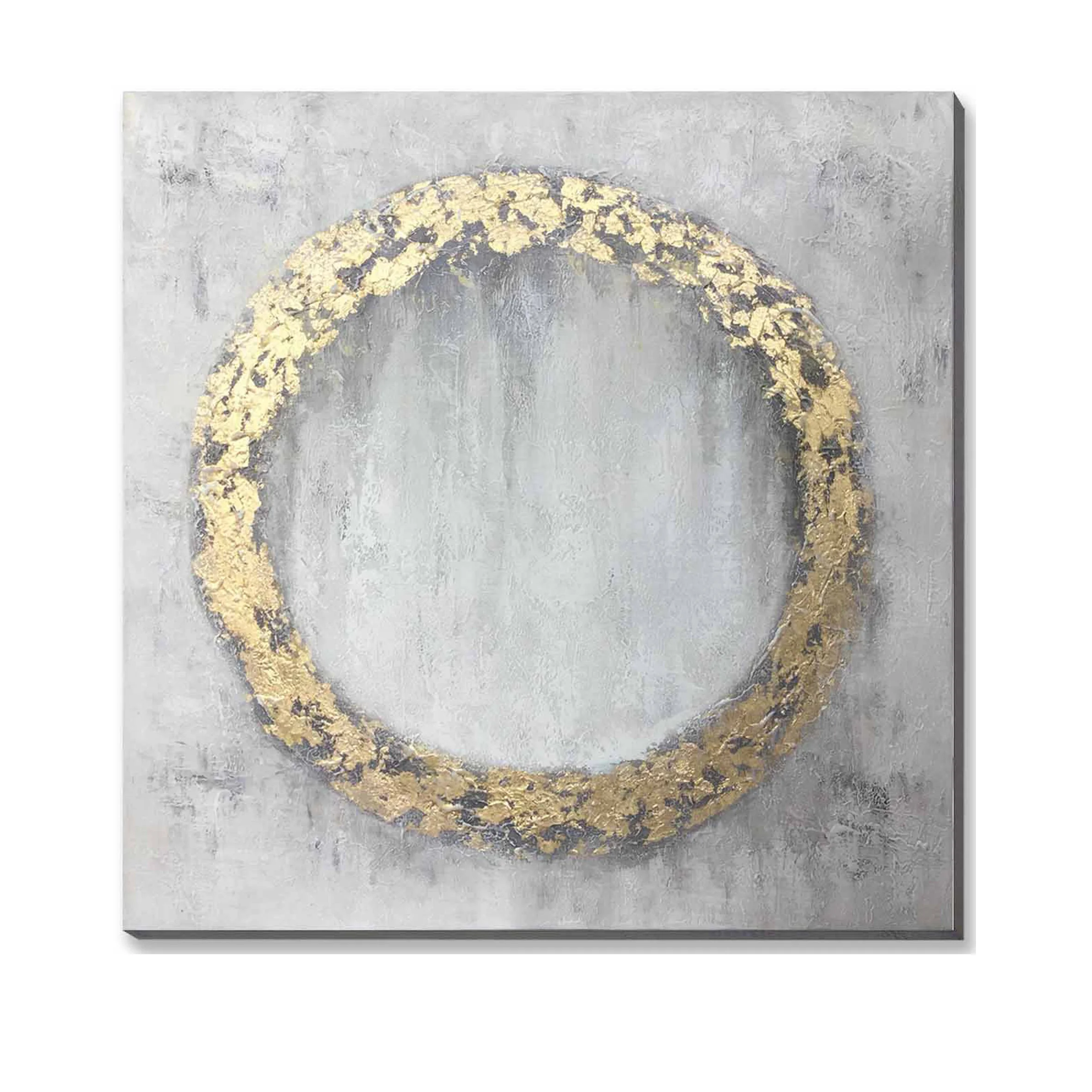 Canvas Ring Handpainted Art Goldfoil Stretched Wall Decoration