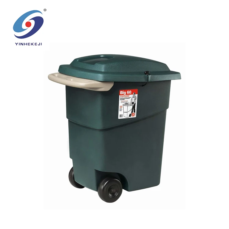 
Solid rubber wheel double wheel amusement park outdoor trash can 