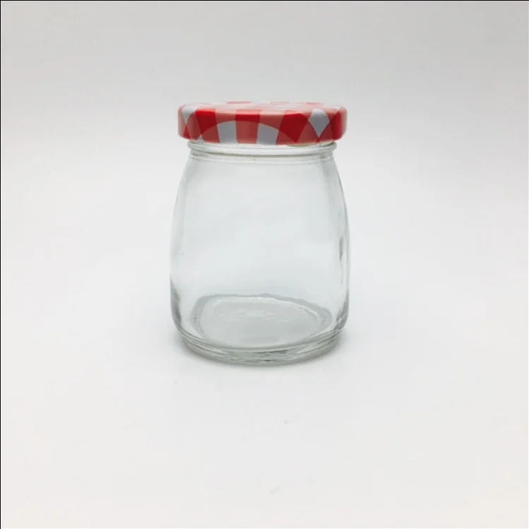 100ml Tinplate screw top on bottle glass container for cookies desserts pudding jar pudding cup