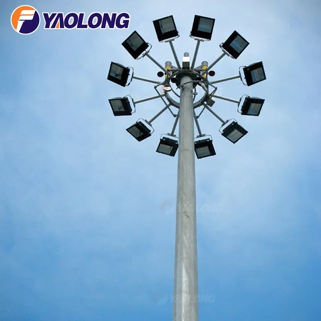 16-50M Aluminum Alloy High Mast Lighting Pole SS316 High Mast Lamp Pole Outdoor Lighting Pole Column