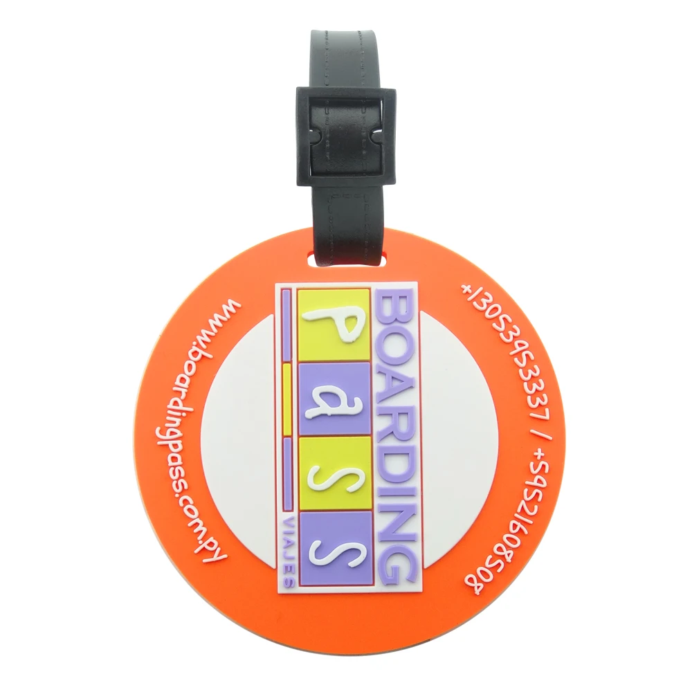 Promotional Embossed Custom Company Logo Soft PVC Luggage Tag