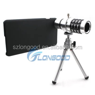 2016 new wholesale mobile phone telescope lens Aluminum 12X zoom telescope for mobile phone camera lens with Kit and tripod