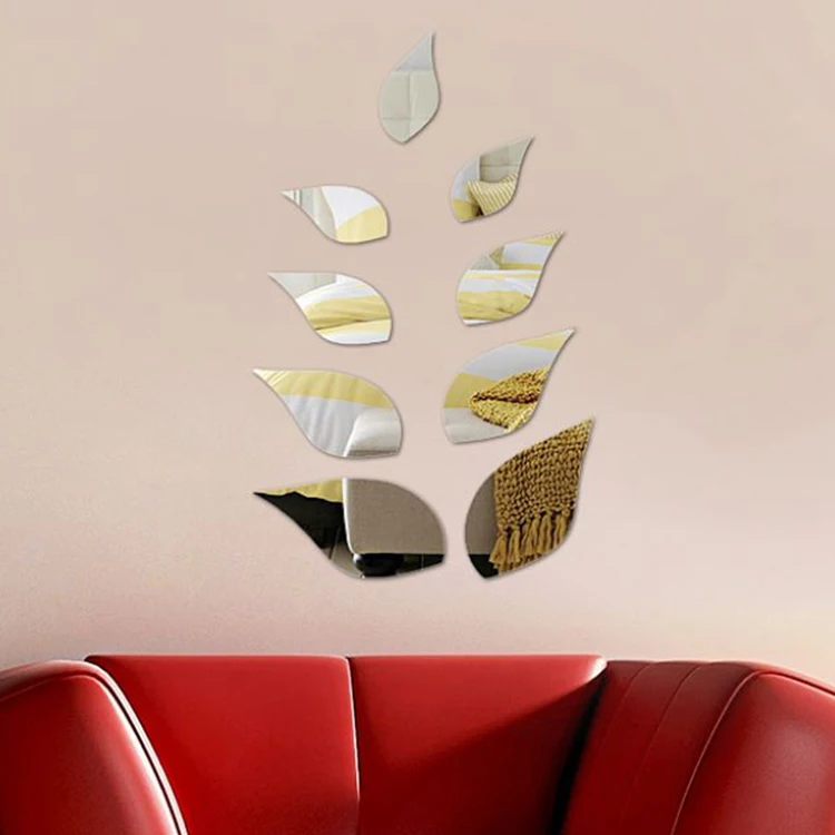 eco friendly custom design self adhesive vinyl mirror stickers to decorate mirror