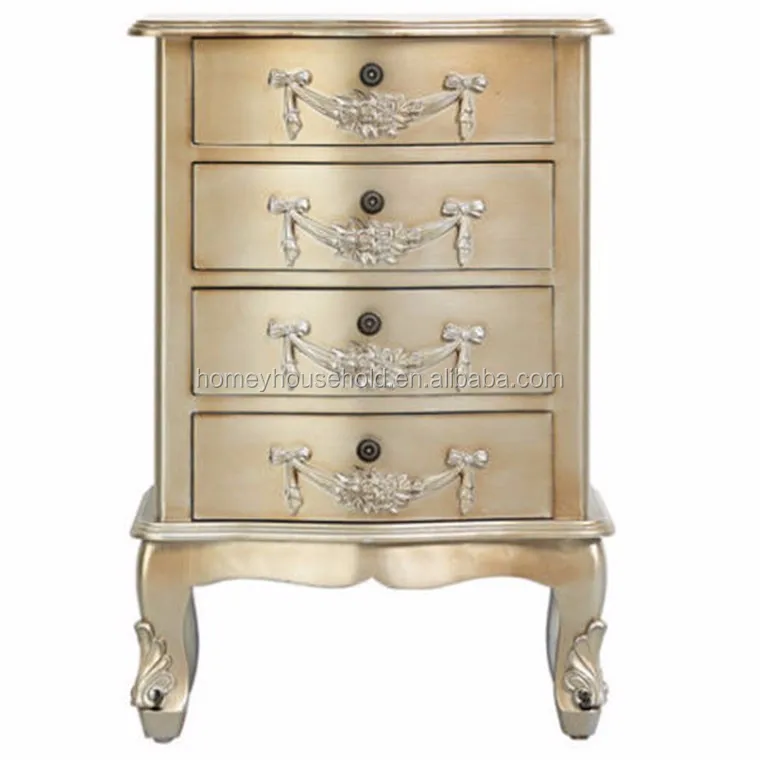 
Bedroom furnitur best sale rubberwood price wooden gold bedside table 