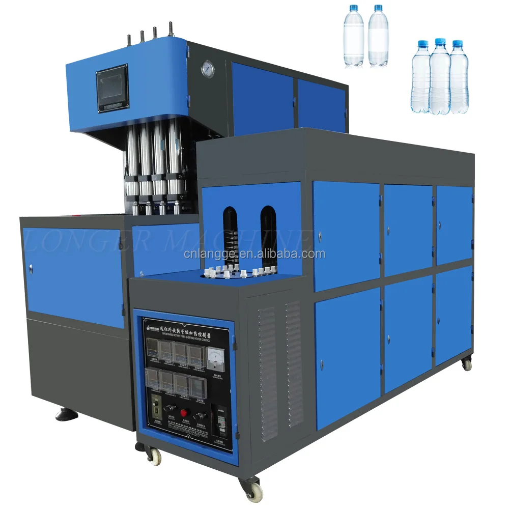
Semi Automatic 4 Cavity 500ML Small Plastic Bottle Making Machine / PET Bottle Blower / Blowing Bottle Machine 
