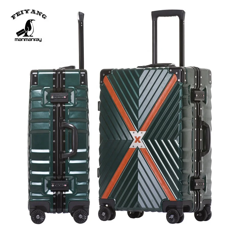 Fashionable colorful luggage bags with aluminum alloy frame china supplier