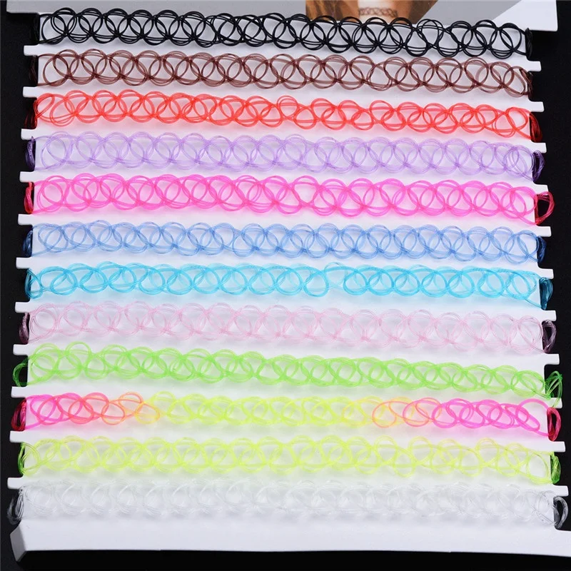 
colors vintage stretch henna hippy tattoo choker necklace 
