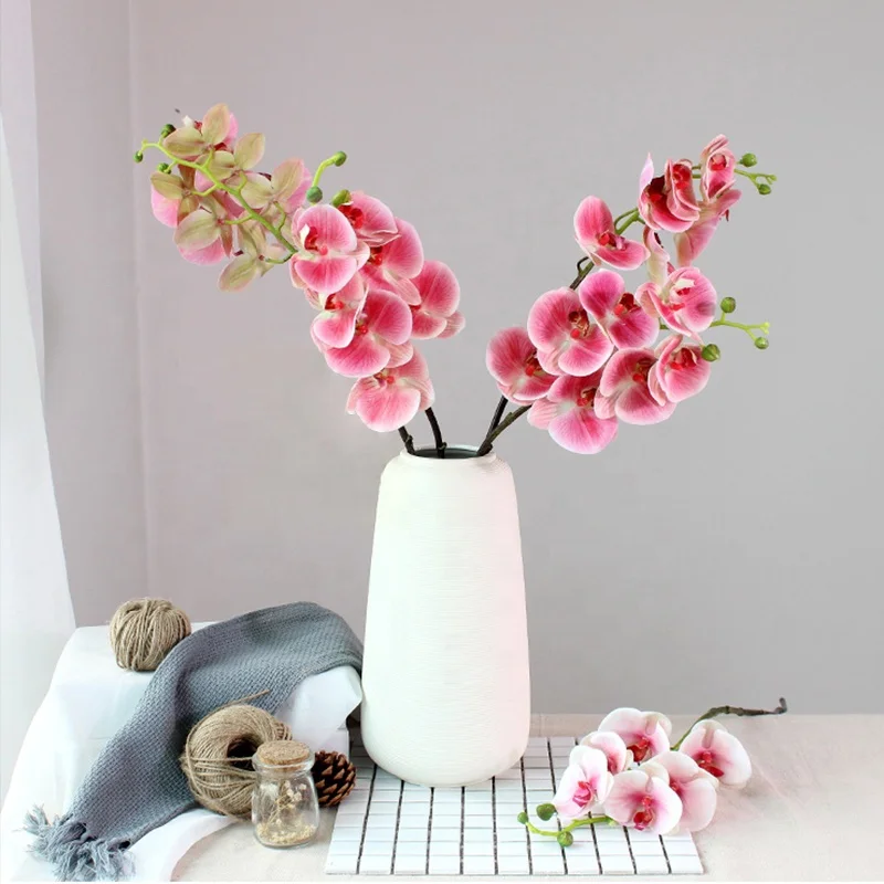 In stock artificial orchid real touch artificial indoor decorative flowers for sale