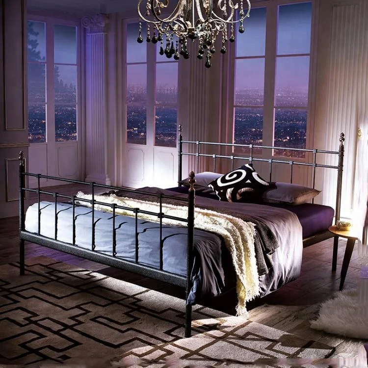 Европейские антикварные простой Последние двойной металлической кровати