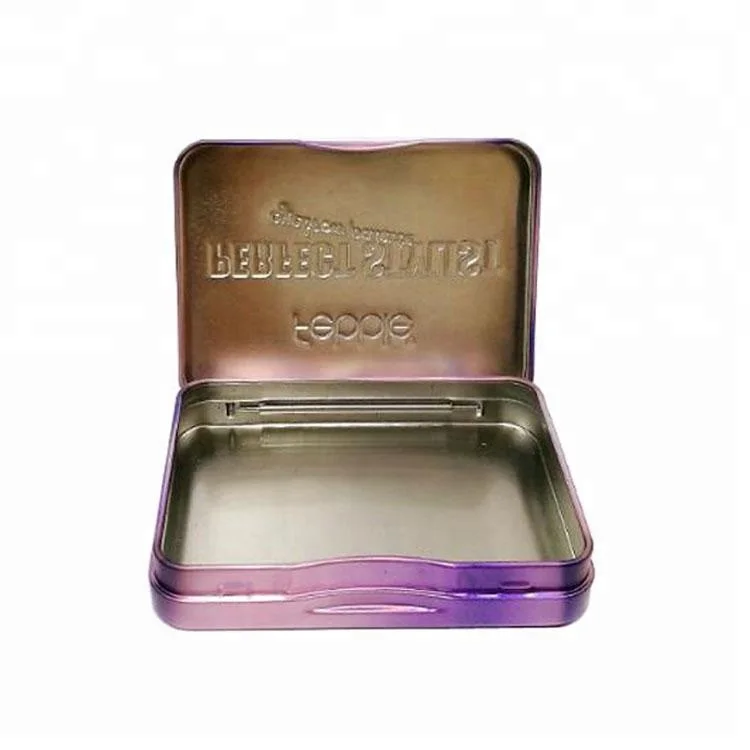 custom logo holographic printing makeup eyeshadow and eyebrow tin palette 6 colors