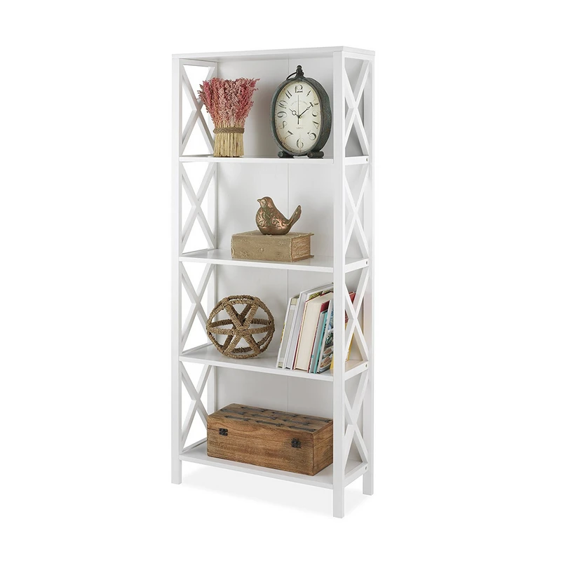 morden design bookshelf white bookcase wooden storage book shelf for home furniture
